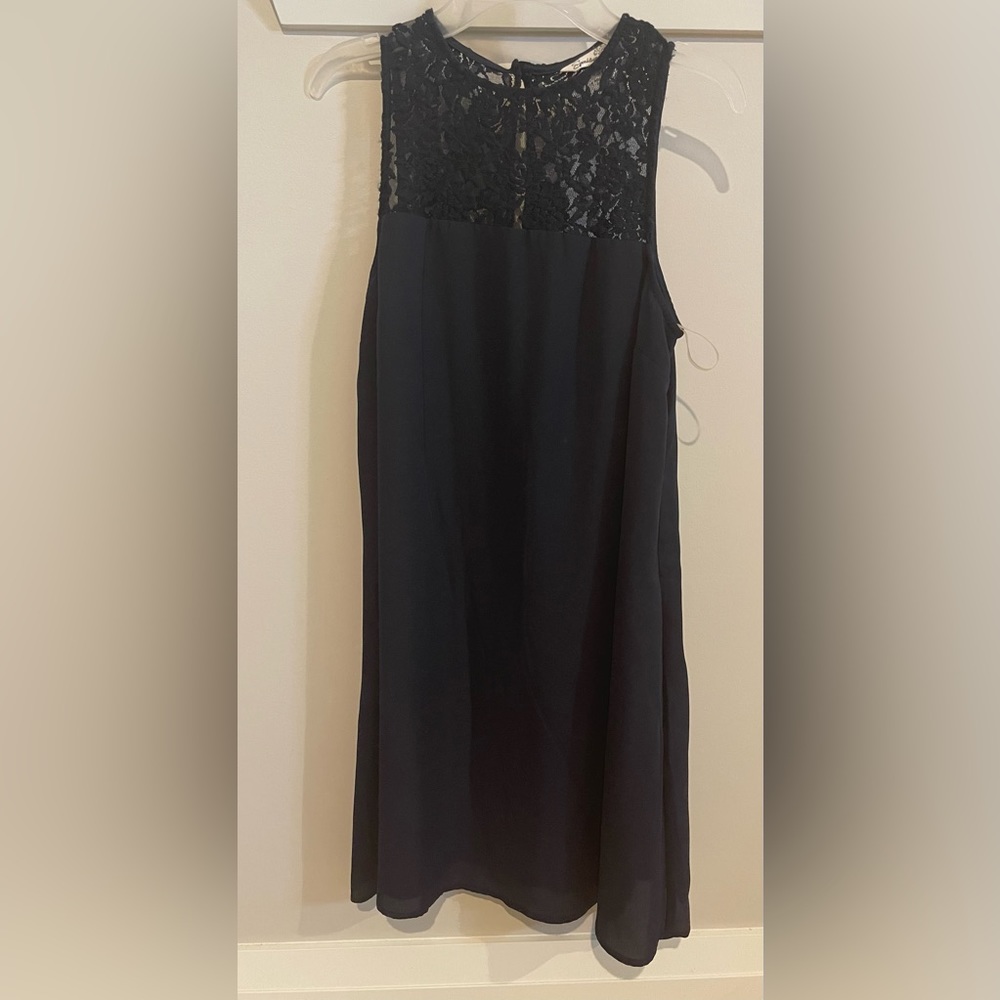 Speechless Navy Blue Shift Dress w/ lace | Size Junior/Teen Small